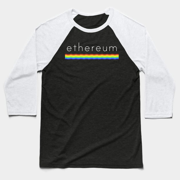 Ethereum Rainbow - ETH Baseball T-Shirt by mangobanana